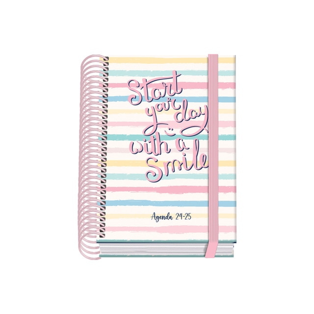 Agenda escolar A6 espiral día página prime Dohe smile bilingüe..
