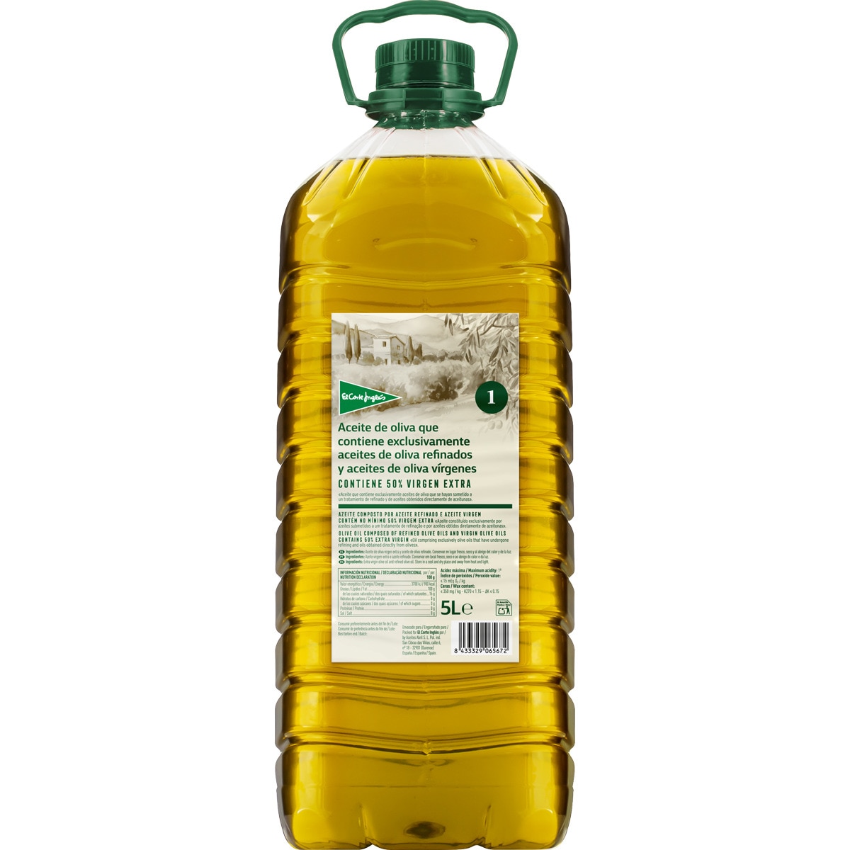 Aceite de oliva intenso 1º contiene aceites refinados, vírgenes y 50% de virgen extra garrafa 5 l - El Corte Ingles