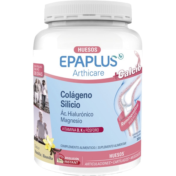 Kollagen + Silizium + Hyalurons. + Calcium zum Funktionieren der Knochen und Muskeln Topf 383 g für 30 Tage mit Vitamin C, B1, B2 und B6 Vanillegeschmack