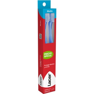 LACER cepillo dental medio duplo blister 2 unidades