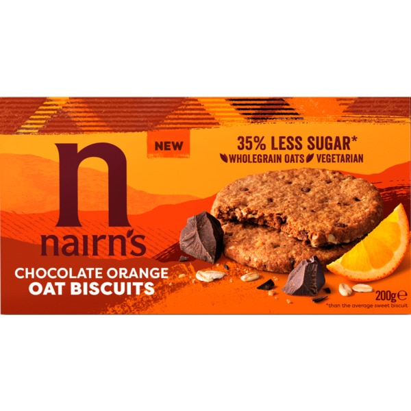 Bolachas de Aveia Chocolate e Laranja embalagem 200 g