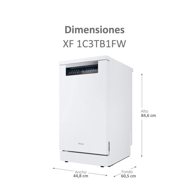 Thumbnail 1 de Haier XF1C3TB1FW lavavajillas 11 servicios, 45 cm