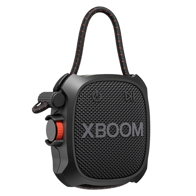 Altavoz portátil LG XBOOM Go XG2QBK, 5W, 10 Horas autonomía, Resistencia IP67 de Grado Militar, a polvo, agua, golpes, temperatura