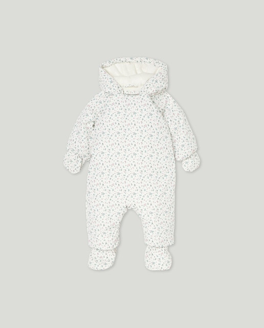 Buzo nylon pie+mano, seersuker aop florecitas de bebé