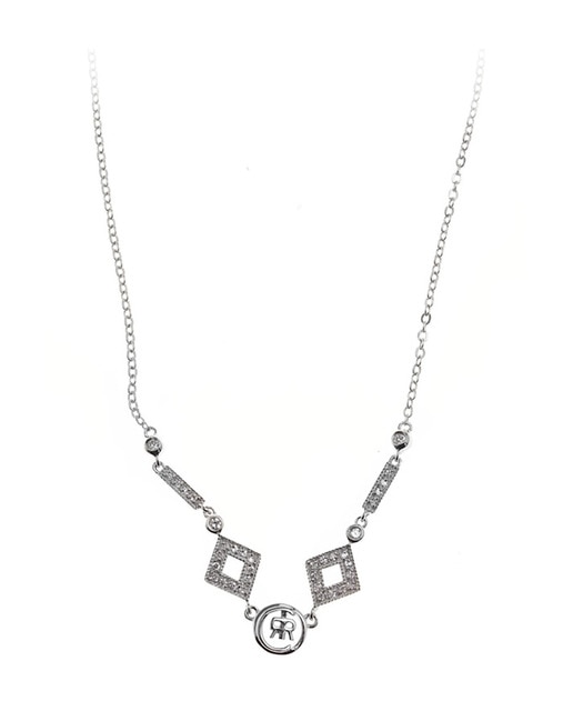 Collar rombos/rectángulos plata