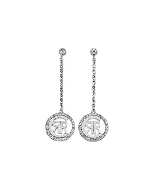 Pendientes colgantes logo plata