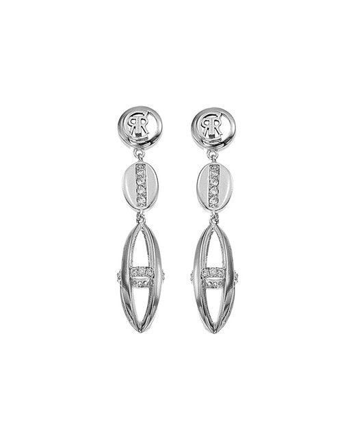 Pendientes óvalo troquelado plata