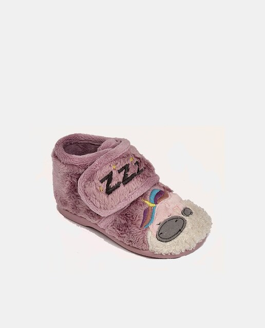 Zapatillas de casa de bebé niña con bordado