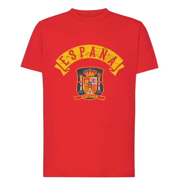 Camiseta escudo de España unisex roja.