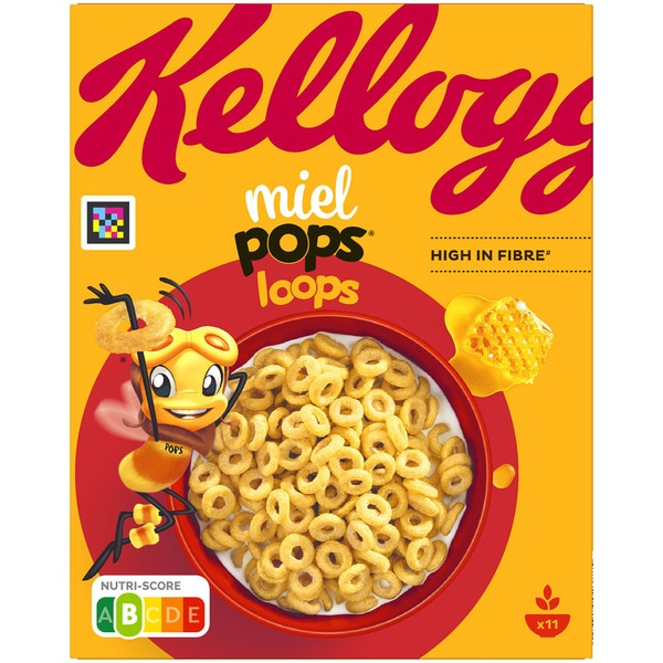 KELLOGG'S Pops Loops cereales de desayuno con miel paquete 330 g 