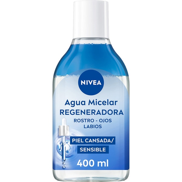 agua micelar Regeneradora rostro, ojos y labios Flacon 400 ml para piel cansada y sensible