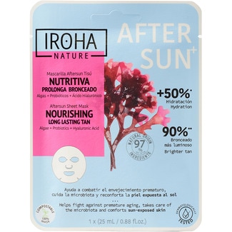 IROHA Nährende Gesichtsmaske verlängert die Bräunung mit Algen + Probiotika + Hyaluronsäure Tütchen 1 Einheit
