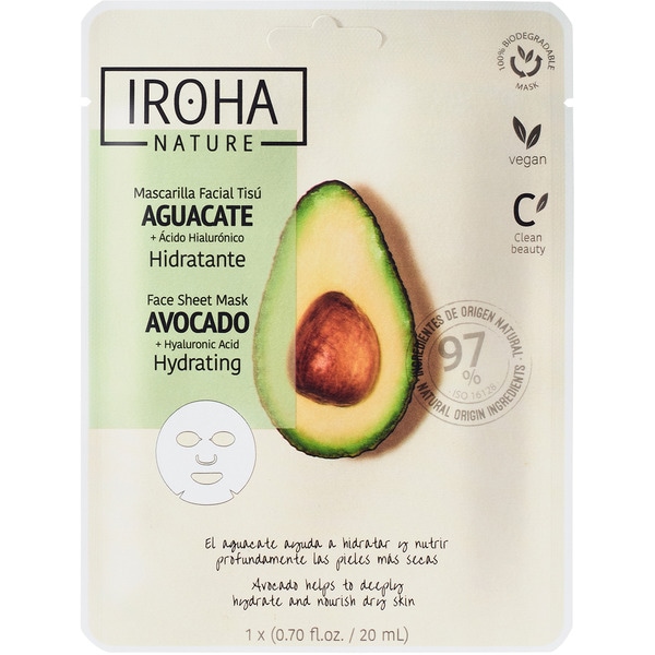 mascarilla facial Hidratante Aguacate con ácido hialurónico sachet 1 each