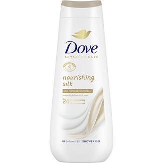 DOVE gel de baño Advanced Care Nourishing Silk botella 600 ml 0% sulfatos
