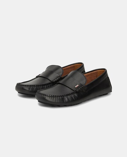 Mocasines driver de piel con bandera coorporartiva de Tommy Hilfiger