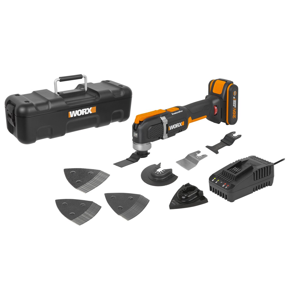 Worx – Multiherramienta Oscilante Eléctrica a Batería 20 V 3,2º WX696 PowerShare.