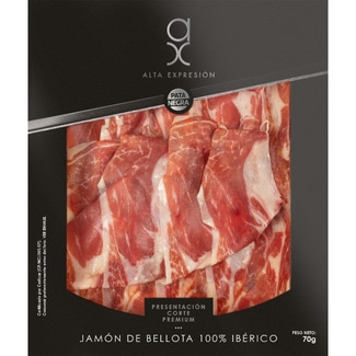 ALTA EXPRESION jamón de bellota 100% ibérico en lonchas envase 70 g corte Premium