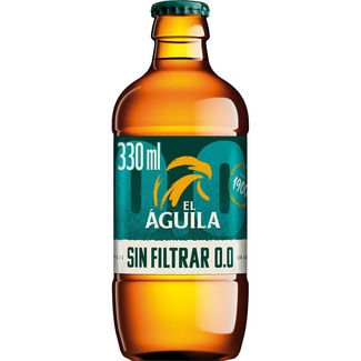 precios El Aguila Sin Filtrar Cerveza Rubia Especial 0,0 Botella 33 Cl en Hipercor