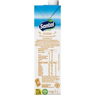 Bebida de avena sin lactosa, sin azúcar y 100% vegetal brik 1 l - Santal