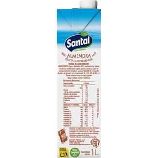 Bebida de almendra sin lactosa, sin azúcar y 100% vegetal brik 1 l - Santal