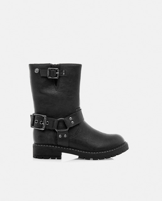 Bota de niña tipo biker con hebillas