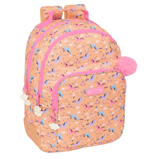 Mochila doble adaptable a carro Berreca Safta multicolor.