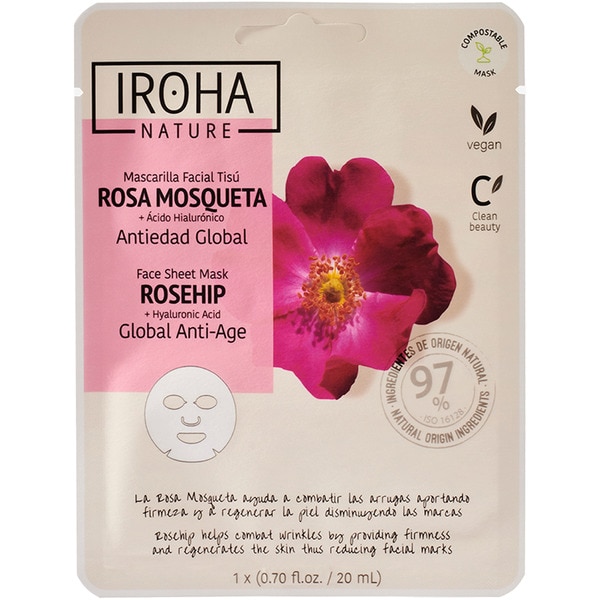 mascarilla facial Antiedad Global Rosa Mosqueta + ácido hialurónico sachet 1 each