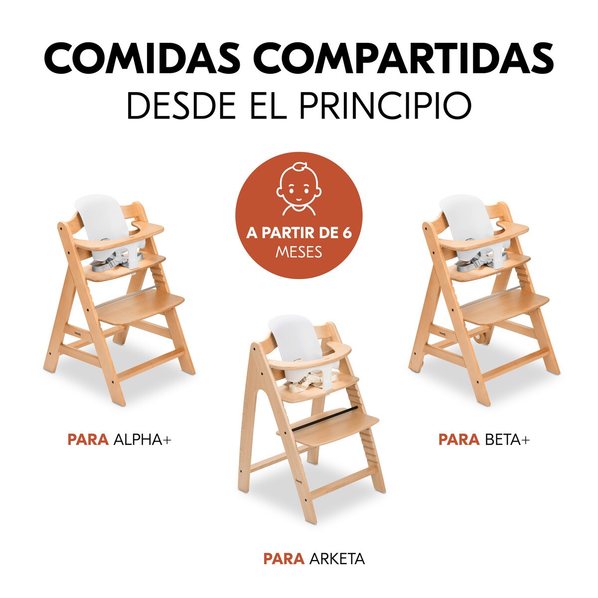 Assento para Cadeira de Refeição de Madeira Highchair Baby Seat Branco-3