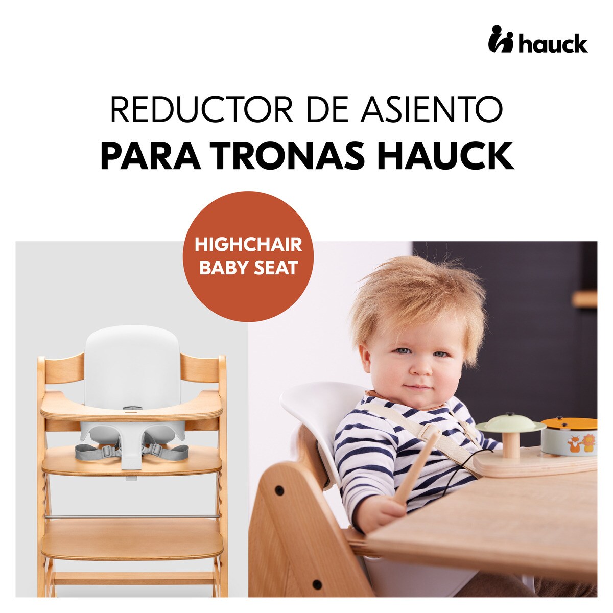 Assento para Cadeira de Refeição de Madeira Highchair Baby Seat Branco-2