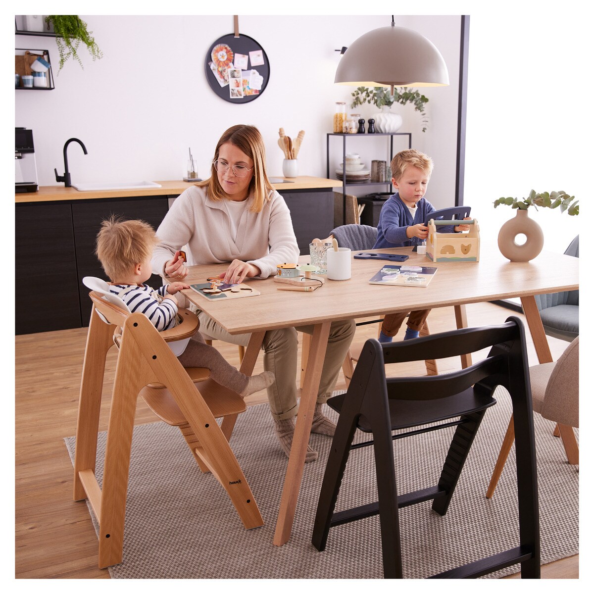 Assento para Cadeira de Refeição de Madeira Highchair Baby Seat Branco-24