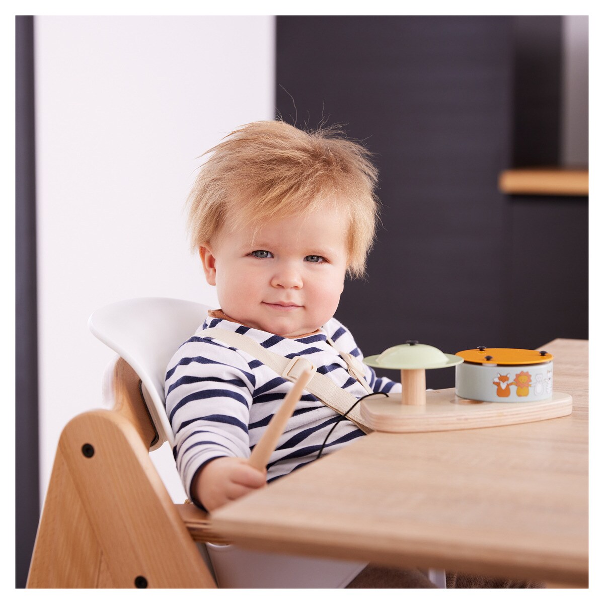 Assento para Cadeira de Refeição de Madeira Highchair Baby Seat Branco-23
