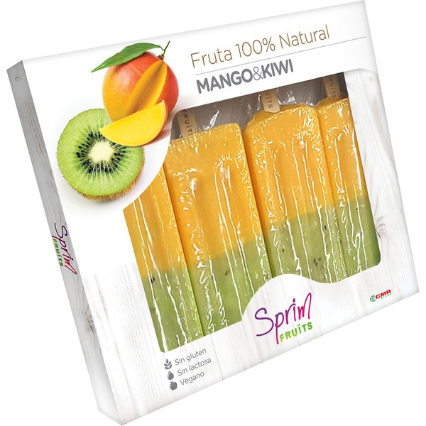 100% natural mango&kiwi ice cream 4-pack, gluten-free lactose-free case 300 ml
