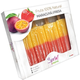 SPRIM FRUITS 100% natural maracuya&strawberry ice cream 4-pack, gluten-free lactose-free case 300 ml