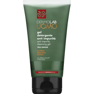 DERMOLAB UOMO limpiador facial masculino anti impurezas con sebonormine y aloe vera tubo 150 ml para piel grasa