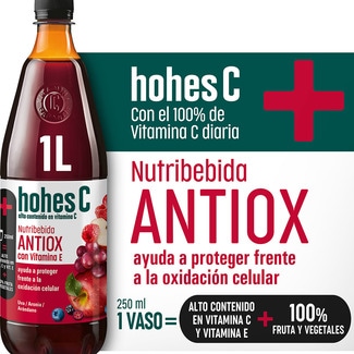 Zumo de frambuesa y zanahoria negra a partir de concentrado Antiox botella 1 l - Hohes C