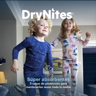Calzoncillos de noche absorbentes para niños 4-7 años 17-30 kg bolsa 16 unidades - Huggies Dry Nites