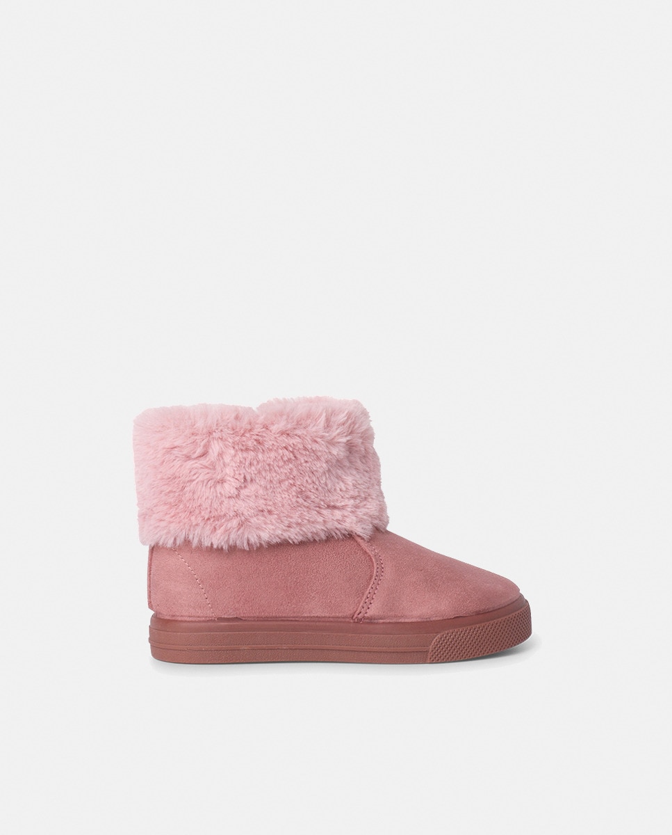 Imagem 0 de Botas de Bebé com Cano Dobrado de Pelo e Fecho de Correr - Azul-Marinho