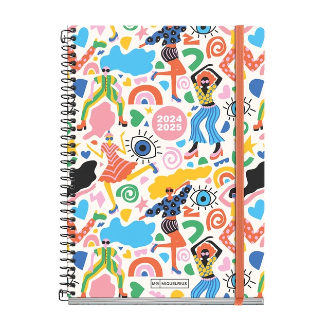 Agenda escolar 2024-2025 plus día página Teen Party Miquelrius Castellano e Inglés.