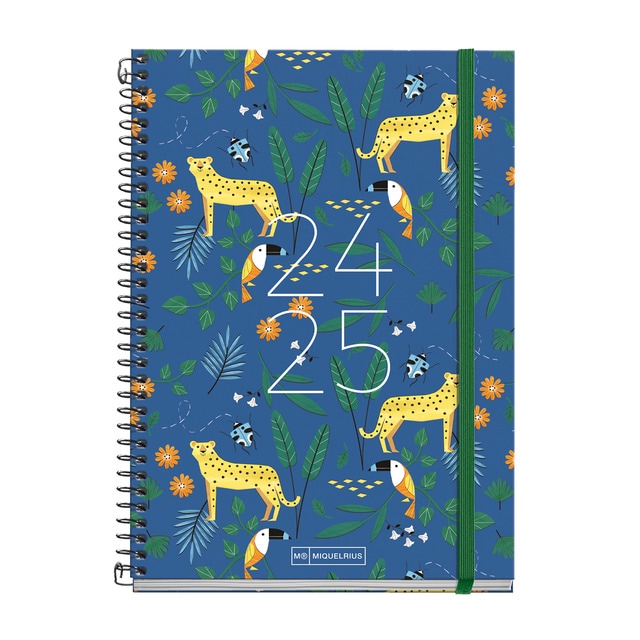 Agenda escolar 2024-2025 plus día página Teen Jungle Miquelrius Catalán e Inglés.