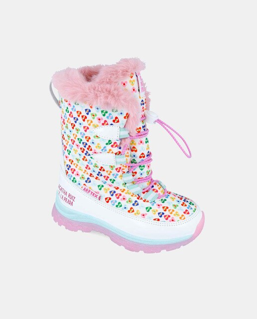 Botas niña tipo apreski print corazones