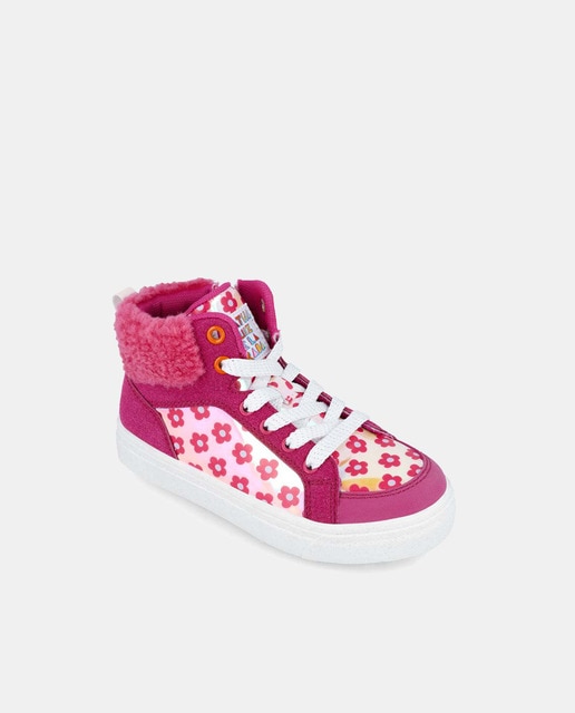 Zapatillas niña tipo casco altas print flores