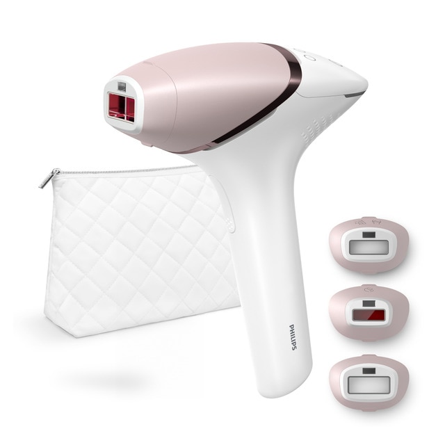 Depiladora IPL Philips Lumea Serie 9000 depilacion permanente uso sin cable luz pulsada 3 cabezales cara y cuerpo sensor de piel inteligente