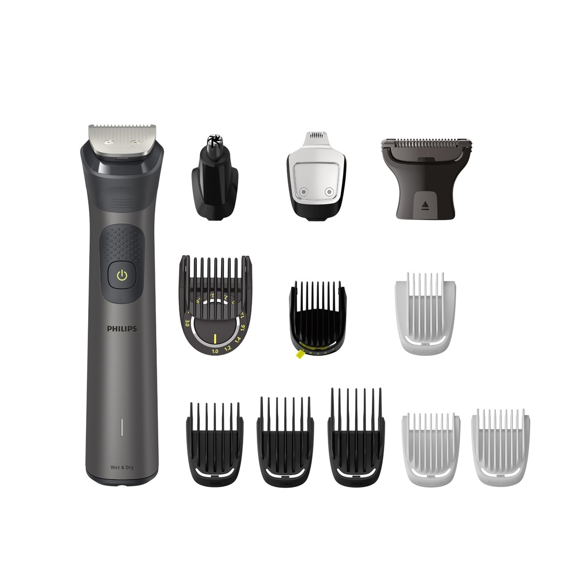 Philips – Recortadora 13 en 1 Philips Serie 7000, barba, cuerpo y cortapelos, multibarbero todo en 1, uso en seco y mojado, 120 min autonomía, con peine guía.