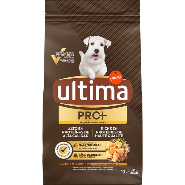 Pro+ Trockenfutter für ausgewachsene Mini-Hunde mit Huhn Tasche 1,1 kg