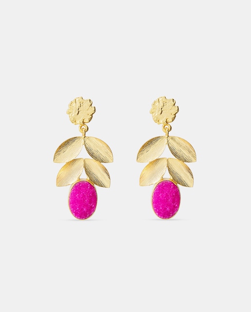 Pendientes de mujer largos con piedra