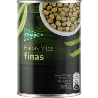 EL CORTE INGLES habas extrafinas en aceite de oliva virgen lata 290 g neto escurrido