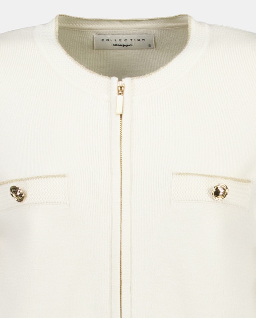 Chaqueta de punto de mujer corta con cremallera