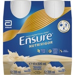 Nutrivigor Nahrungsergänzungsmittel für Erwachsene Pack 4x220 ml Vanillegeschmack mit HMB, Proteinen, Vitaminen und Mineralstoffen