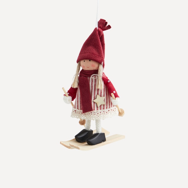 Colgante de tela Niña esquiadora Navidad El Corte Inglés