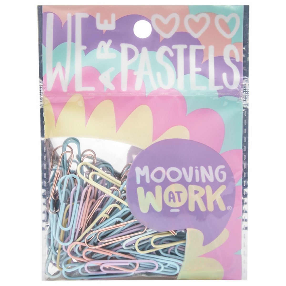 Paper clips 33mm 60u pastel Mooving